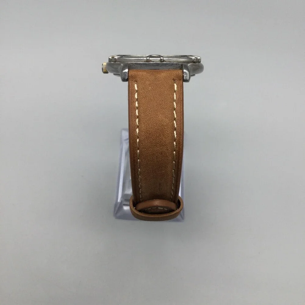 Vintage Bulova Marine Star Mens Diver Watch 36mm Silver Tone Leather New Battery